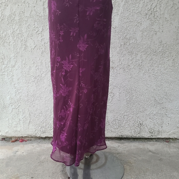 Purple Sleeveless V-neck Printed Maxi Dress